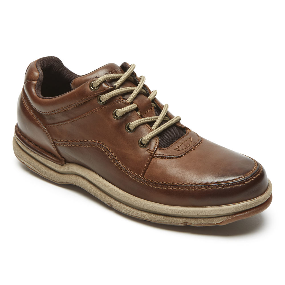 Rockport Mens Sneakers Brown - World Tour Classic Shoe - UK 251-JXAUQG